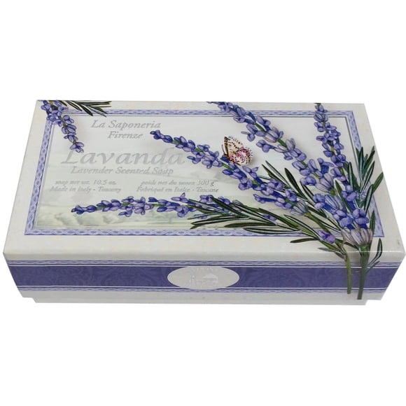 Jabón de baño La Saponeria Firenze de Saponificio Artigianale Fiorentino Limpiador de spa italiano fabricado en Toscana 10.5 onzas Barra decorativa Lavanda (lavanda)