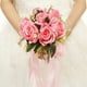 thumbnail image 3 of Ramo de rosas artificiales rosas, ramo de mano pequeño/tela de seda, 3 of 3