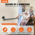 thumbnail image 2 of VEVOR Pipe Stair Handrail,2FT Staircase Handrail, 440LBS Load Capacity Carbon Steel Pipe Handrail, Industrial Pipe Handrail with Wall Mount Support, Round Corner Wall Handrailings for Indoor,Outdoor, 2 of 9