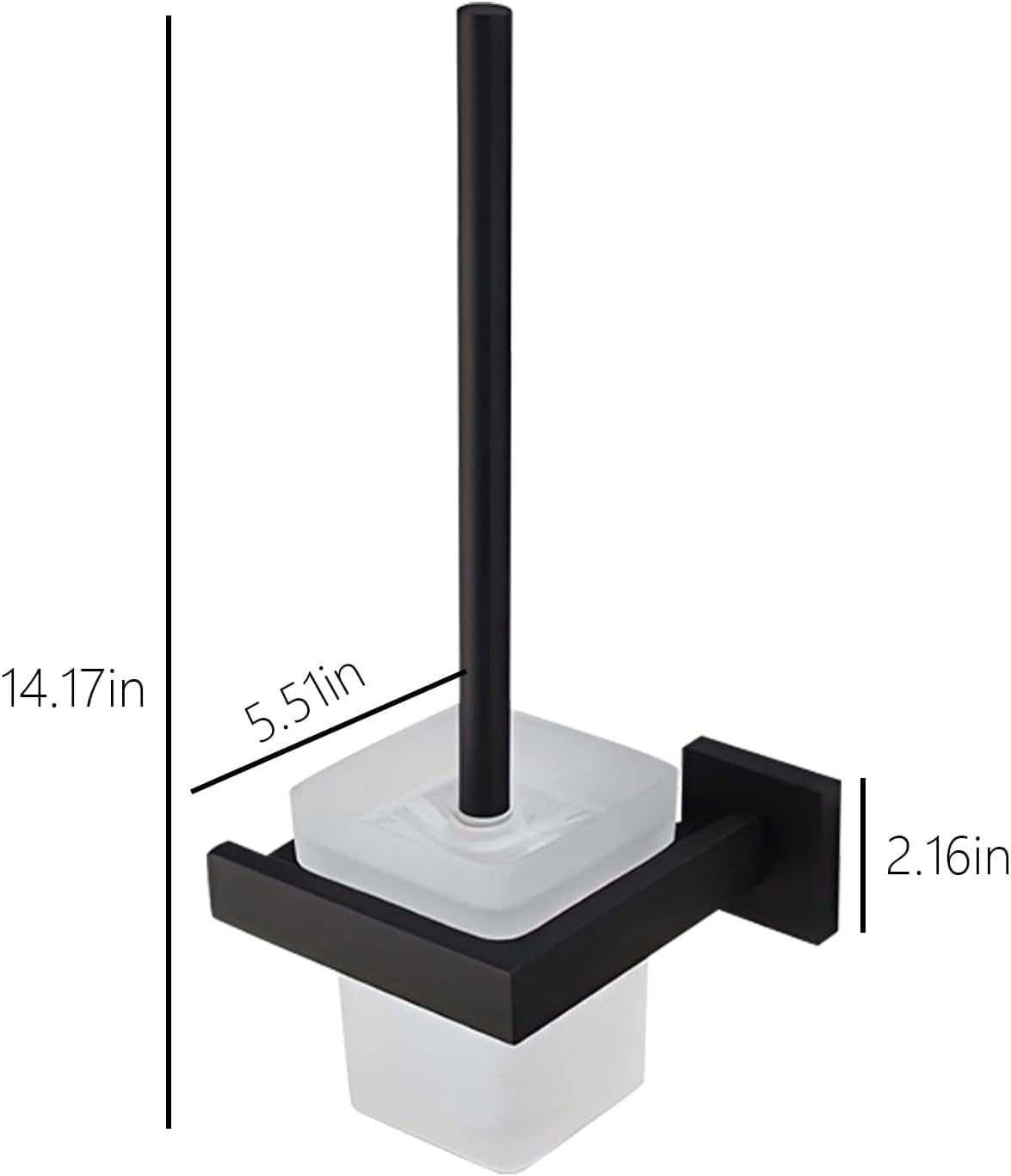 Toilet Bowl Brush and Holder Set, Wall Mounted Toilet Brush,Long Handled Toilet Brush,Black Toilet Brush,Black Toilet Brush and Plunger Set for Bathroom,Black