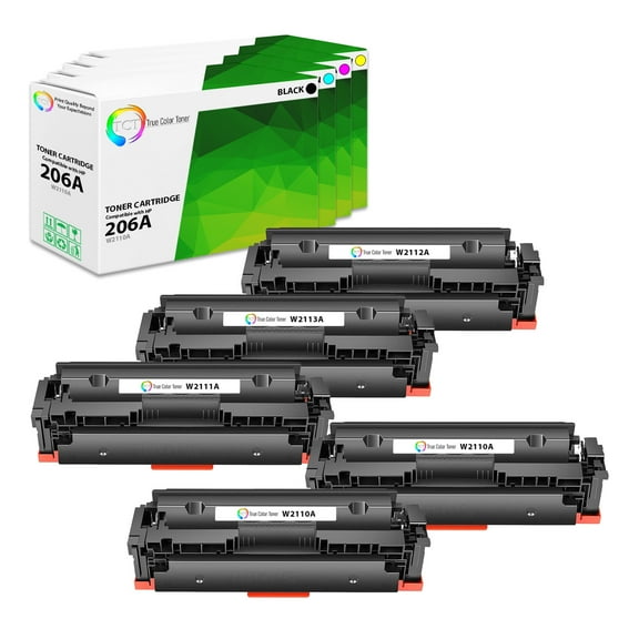 TCT 206A Toner Cartridge 5 Pack - Premium Compatible Replacement for 206A W2110A W2111A W2112A W2113A