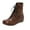 Brown, variant on Womens Comfortable Flat Ankle Boots with Hidden Wedge Sole Lace up Round Toe Winter Fashion Casual Shoes for Walking Brown