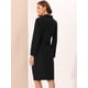 thumbnail image 3 of Conjunto de traje de negocios de 2 piezas para mujer de manga larga con solapa con muescas Peplum Blazer faldas lápiz Negro L, 3 of 6