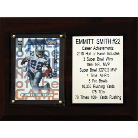 Emmitt Smith Dallas Cowboys 6'' x 8'' Plaque