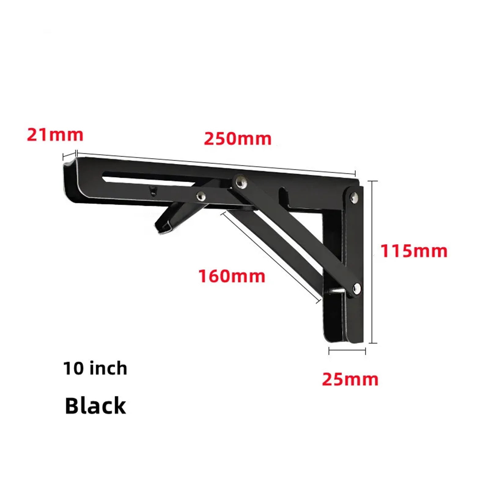 2pcs Heavy Duty Stainless Steel Folding Shelf Brackets Collapsible Wall Mounted L-Table Hinges for Bench Table with Screws