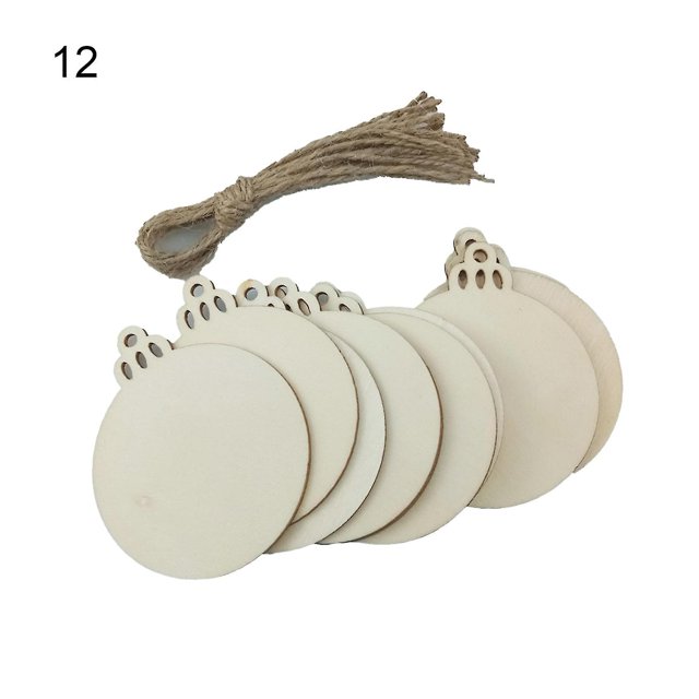 Farfi 10 Uds. Colgantes de Navidad sin pintar patrón de copo de nieve regalo de vacaciones de madera adornos festivos suministros para fiestas