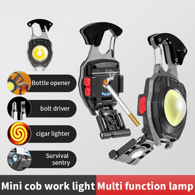Luces de llave de 3 engranajes, luces de trabajo Cob portátiles, impermeables para viajes (1 pieza negra) Likrtyny Para estrenar