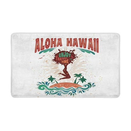 MKHERT Inspirational Summer Aloha Hawaii Hipster My Best Vacation Doormat Rug Home Decor Floor Mat Bath Mat 30x18 (Best Month To Vacation In Hawaii)