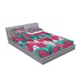 thumbnail image 3 of Ambesonne Floral Fitted Sheet & Pillow Sham Set, Abstract Tulips Flowers, Twin, Jade Green and Red, 3 of 3