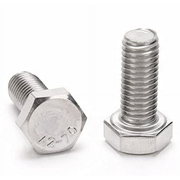 M10 x 20mm Hex Bolt M10-1.5 x 20mm UNC Hex Head Screw Bolts A2-70(304) Stainless Steel Fully Threaded Hex Tap Bolts?Plain Finish?Fully Threaded (10pcs)