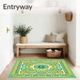 thumbnail image 3 of ODIKA 3'x5' Machine Washable Non-Slip Area Rug, Enchanted Garden Maze Whimsical Lattice Framework Decorative High Traffic Rug, Teal, 539668, 3 of 7