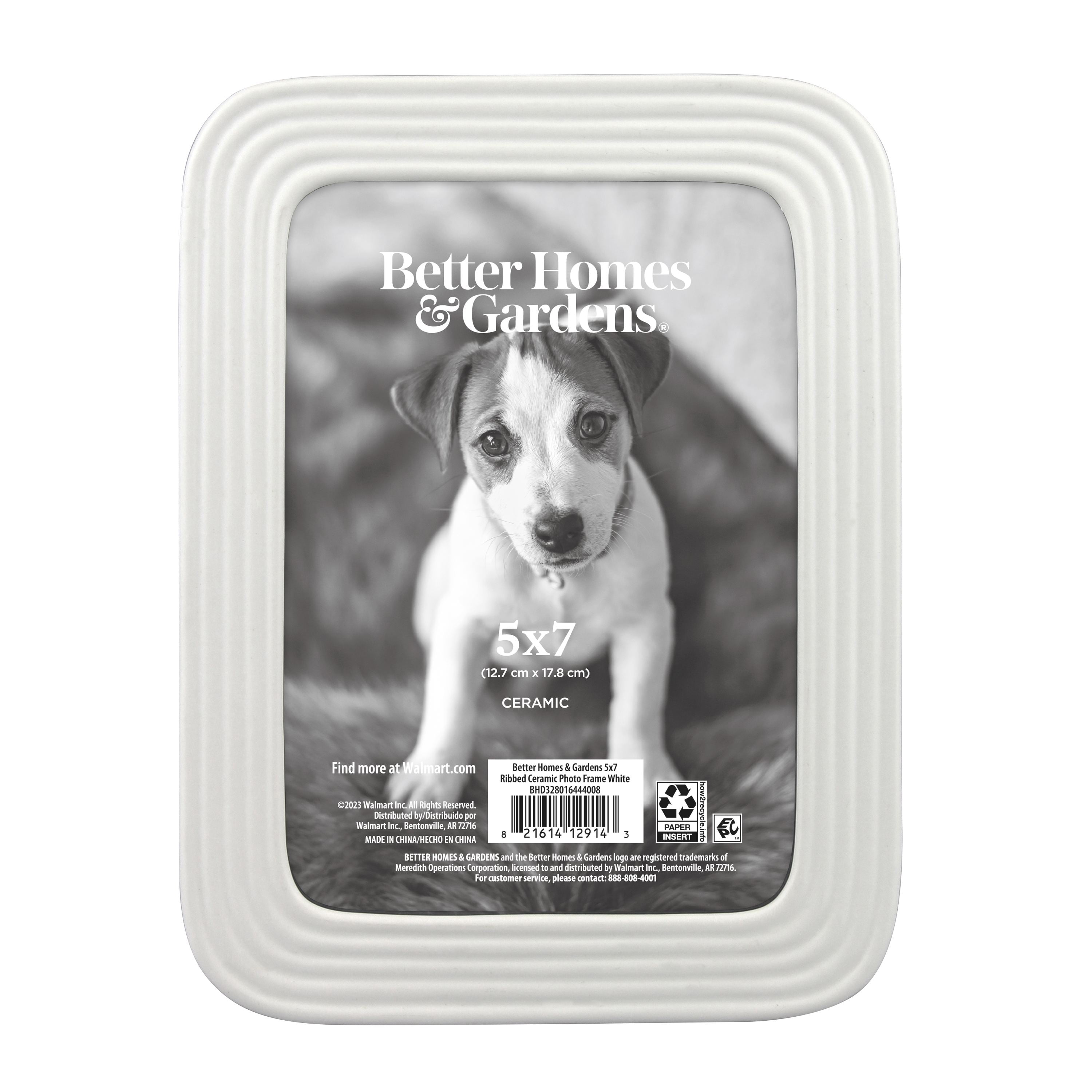 (4 pack) Better Homes & Gardens 5x7 Ceramic Tabletop Picture Frame, White