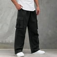thumbnail image 4 of Cargo Pants for Men Drawstring Casual Loose Work Pants Multi Pockets, 4 of 9