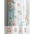 thumbnail image 6 of Beach Coastal Sheer Curtains 63 Inch Length 2 Panels Set Window Treatments, Summer Coral Starfish Nautical Ocean Rod Pocket Semi Curtains for Living Room/Bedroom/Kitchen Décor, 104"W x 63"L, 6 of 7