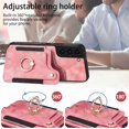 thumbnail image 2 of SaniMore for Samsung Galaxy S21 FE Wallet Case, [RFID Blocking] Elastic Card Slot Vehicle Magnetic PU Leather Ring Holder & Lanyard Stand Money Pocket Cover for Samsung S21 FE 5G, Pink, 2 of 12