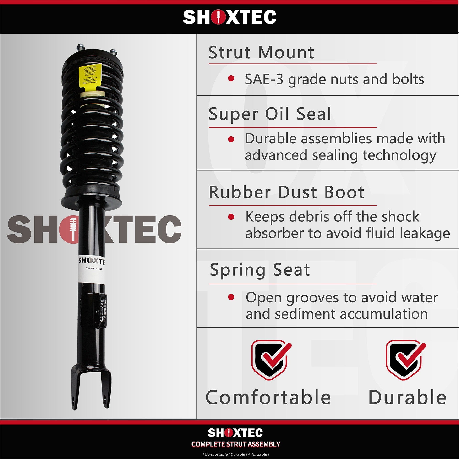 Shoxtec Front Complete Struts Assembly Replacement for 2011 - 2012 Chevrolet Volt Coil Spring Shock Absorber Repl. part no 372627 372626