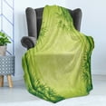 thumbnail image 4 of Bamboo Print Soft Flannel Fleece Throw Blanket, Chinese Banmboo Trees Design Fengshui Style Simple Organized Relaxing Life Image, Cozy Plush for Indoor and Outdoor Use, 50" x 60", Green, by Ambesonne, 4 of 5