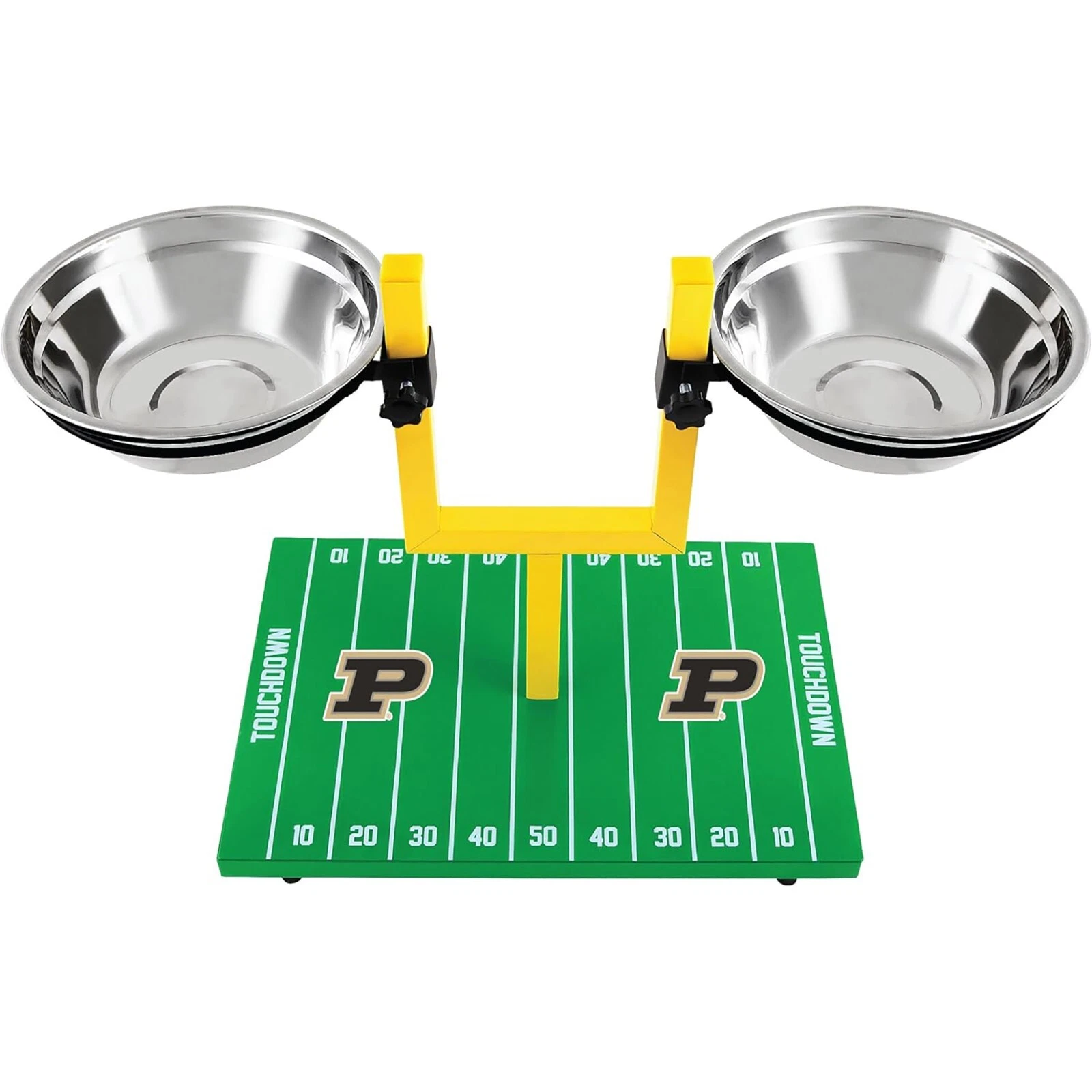 Pets First NCAA Football Goalpost Elevated Dog Feeder Stainless Steel Bowl
