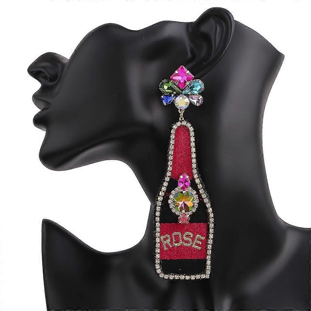 Nuevos pendientes de novia con forma de botella de champán estilo bohemio para mujer, hechos a mano con cuentas estilo bohemio, código de modelo 7: 809 7