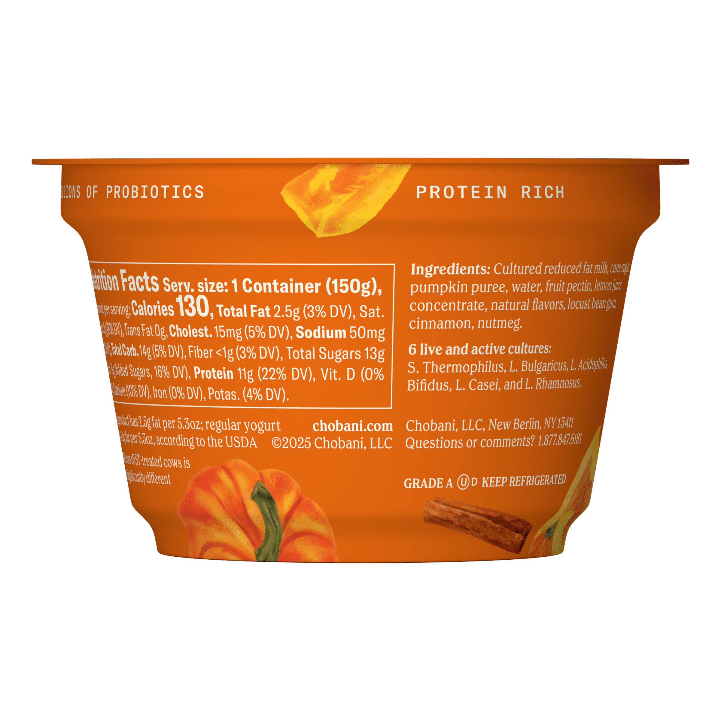 Chobani Greek Yogurt Limited Batch Pumpkin Spice Blended 5.3 oz Cup