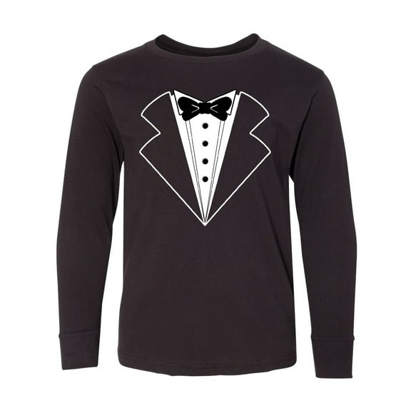 Inktastic Tuxedo with Bow Tie Long Sleeve Youth T-Shirt
