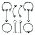 thumbnail image 1 of 10 piezas/piezas de cuentas de plata para cejas, orejas, lengua, barra, aro, nariz, cuerpo, joyería para piercing 10mm, 1 of 9