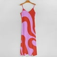 thumbnail image 5 of Abstract Red Pink Swirl Pattern Sleeveless Dress Women's Evening Dress Womans Clothing, 5 of 9