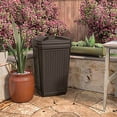 thumbnail image 3 of Suncast 30 Gallon Resin Wicker Decorative Outdoor Trash Hideaway, Java (2 Pack), 3 of 6