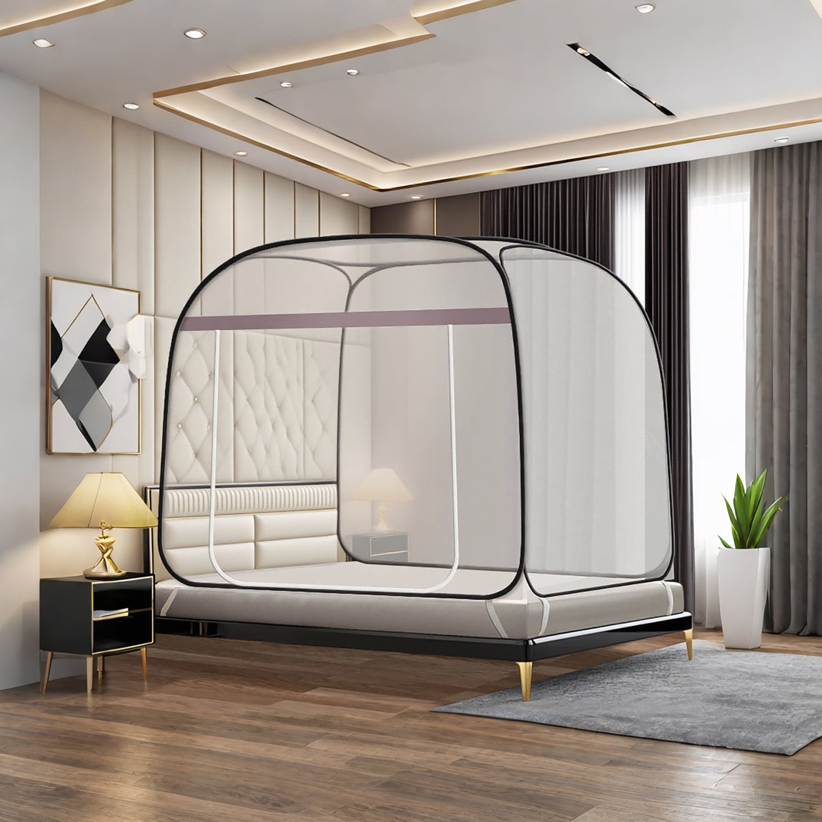 LLDYYDS Instant Setup Portable Up Net Tent with Zipper Door for Indoor Outdoor Travel Camping Bed