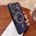 thumbnail image 5 of Funda de teléfono transparente con purpurina de diamante para iPhone, cubierta magnética de carga inalámbrica Magsafe, 15, 14, 13, 12, 11 Pro Max, 15 Plus, 5 of 5