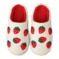 thumbnail image 3 of Fuzzy Slippers For Women Stylish Slippers Trendy Strawberry Slippers Cozy Winter Wear Warm Able Indoor Footwear Warm Cozy Winter House Slippers Bedroom Indoor House Shoes, 3 of 7