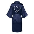thumbnail image 3 of Jacenvly Silk Pajamas for Women Light Breathable Valentine'S Day Gifts for Women Fashionable Front Back Printed Solid Color Ice Silk Bathrobe Home Clothing Navy, 3 of 3