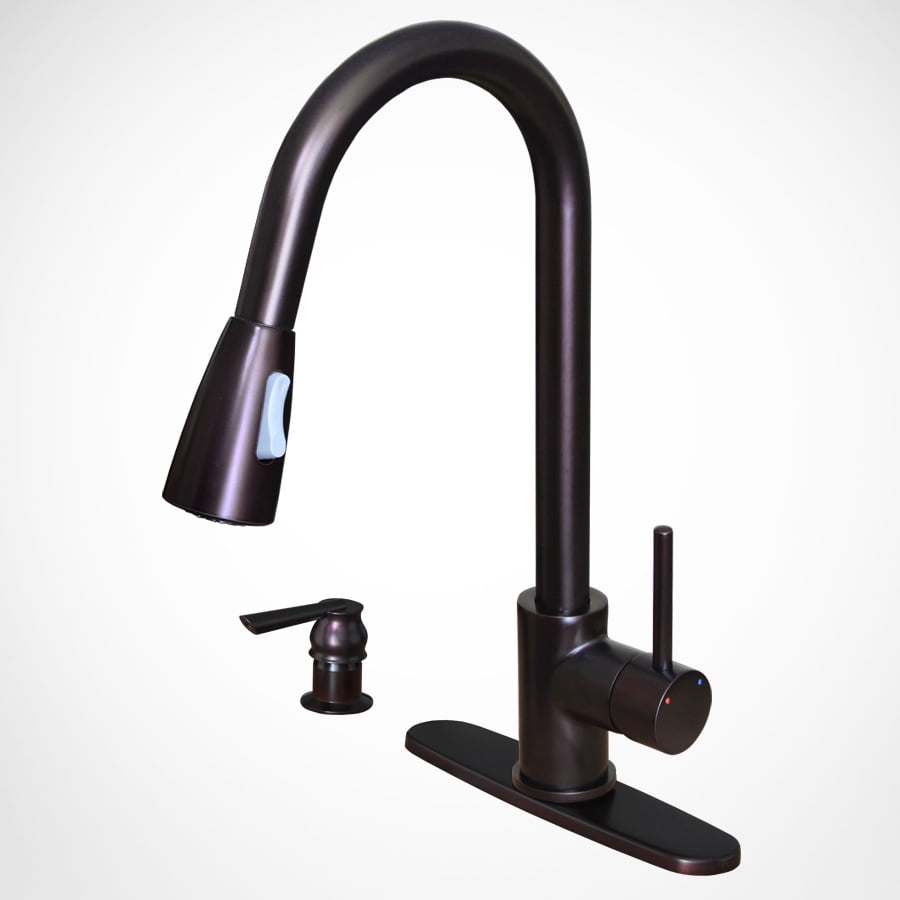 Euro Modern Kitchen Sink Faucet Pull-Out Soap Dispenser Cover Oil Rubbed Bronze - Walmart.com ...
