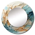 thumbnail image 2 of Designart "Captivating Blue Storm Art" Storms Round Mirror Wall Decor Traditional - Large Blue Round Bathroom Mirror - Round Mirror - 36" x 36", 2 of 6