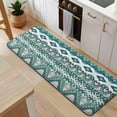 thumbnail image 5 of Teal Geometric Boho Pattern Kitchen Rug Mat,Kitchen Runner Rugs Non Skid Washable,Decorative Kitchen Floor Mats for Kitchen,Sink,Laundry,17"x47.2", 5 of 7