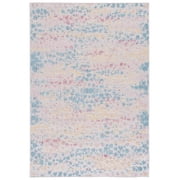 SAFAVIEH Cabana Lue Abstract Indoor/Outdoor Area Rug, Aqua/Pink, 5'3" x 7'6"