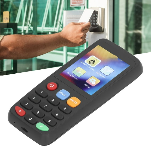 NFC RFID Card Copier Reader Writer, RFID Reader Writer Duplicator Smart Card Programmer, ID IC Elevator Card Reader Duplicator for Access Control System, Built in Battery