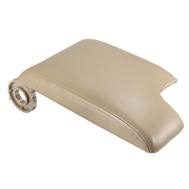 1 pieza de reposabrazos de cuero con placa para BMW E46 Serie 3 1999-2005 Beige Afortunado Sencillez