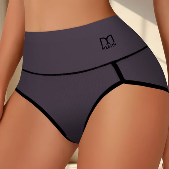 Njagoc3 Women's High Waisted Sports Briefs - Moisture Wicking Underwear 1PC for Gym & Running