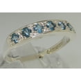 thumbnail image 2 of LBG 925 Sterling Silver Natural Aquamarine Womens Band Ring - Sizes 4 to 12 Available, 2 of 6