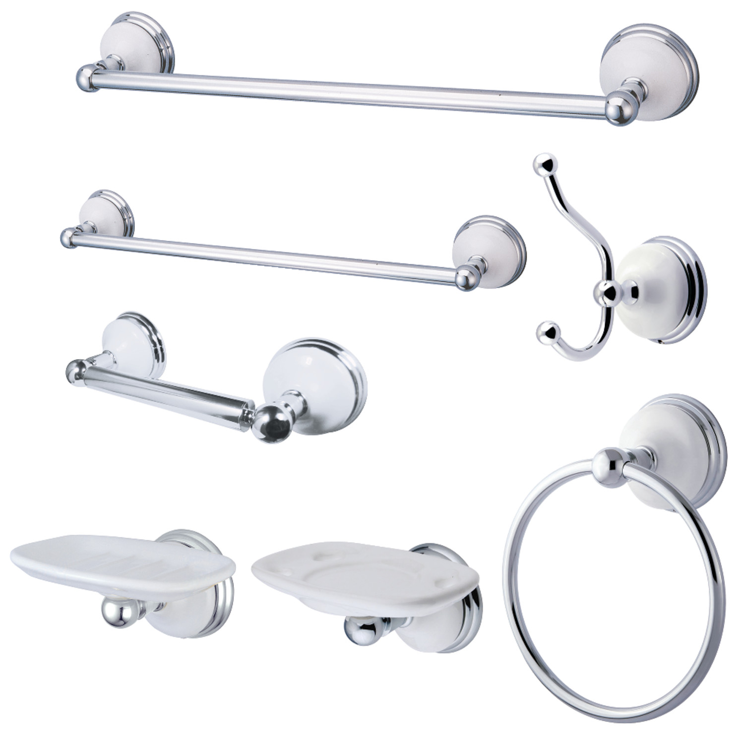 Kingston Brass BAK1110C1 Bathroom Accessory Combo, Polished Chrome