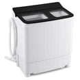 thumbnail image 1 of Costway 18 lbs Mini Laundry Machine with 11 LBS Washer&7 LBS Spinner Combo, Twin Tub Washer Black & White, 1 of 10