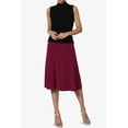 thumbnail image 6 of Women's PLUS Simple Foldover Stretch A-Line Flared Knee Length Skirt Comfy Stylish, 6 of 7