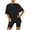 Solid Black, variant on 2 Piece Pink Outfit for Women Summer Casual Homewear Suit Simple Lounge Set 2 Piece