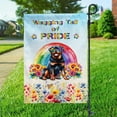 thumbnail image 3 of Wagging Tail Rottweiler Celebrates Rainbow Pride Month LGBT LGBTQ+ Garden Flag 12x18in Double Sided Rottie Dog Lover Gifts Idea Outdoor Decor - 01003, 3 of 5