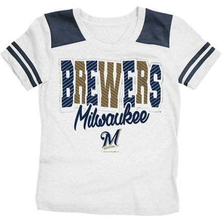 Milwaukee Brewers Mlb Pool - MLB Milwaukee Brewers Girls Short Sleeve Team Color Graphic Tee
