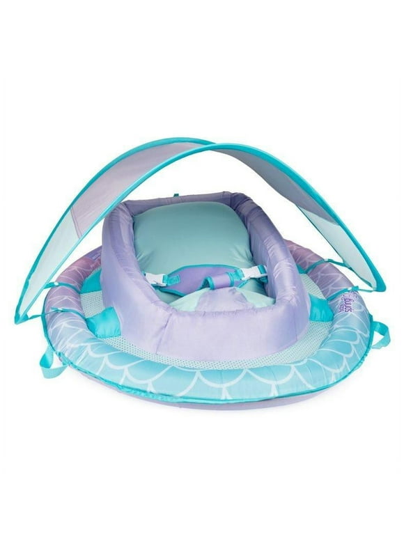 SwimWays Infant Baby Spring Float with Adjustable Sun Canopy - Light Purple Mermaid 6067866