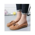 thumbnail image 4 of Rotosw Womens Loafers Round Toe Boat Shoes Flat Flats Nonslip Slip On Moccasins Work Casual Light Brown 8.5, 4 of 7