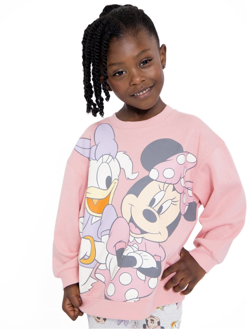 Minnie Mouse and Daisy Duck Toddler Girl Graphic Sweatshirt and