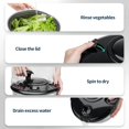 thumbnail image 5 of Stainless Steel Salad Spinner, 4.8 Qt Vegetable Washer,  Lettuce Dryer with Crank Design, Dishwasher Safe, Non-Slip Base - Black Lid, 5 of 6